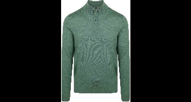 Suitable Merino Half Zip Trui Mid Groen - Maat S - Heren - Quarter zip - Schipperstrui met rits - Volwassen mannen