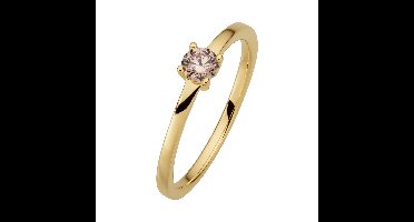 Orolino Ring 585/- Gelbgold glanz 1 Brill. 0,25ct. braun