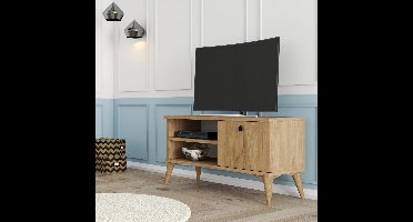 Asir TV-kast - televisiemeubel - eikenhout - 90 x 44,6 x 29,5 cm