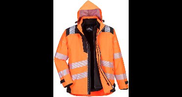 Portwest PW3 Hi-Vis 3-in-1 Jack PW365 - Oranje/Zwart - L