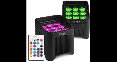 BeamZ Professional BBP48 accu uplight set van 2 stuks - IP65 waterdicht - Met RGBAW-UV LED’s