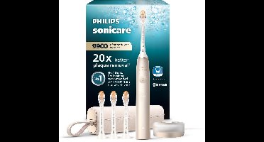 Philips Sonicare DiamondClean Prestige 9900 – Elektrische Tandenborstel met SenseIQ – AI - Champagne - 4 Opzetborstels - HX9992/44