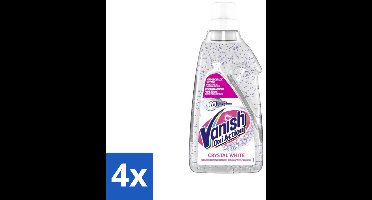 4 x Vanish Oxi Action - Kristalwit - Vlekkenverwijderaar Gel - Zonder Bleek - Witte Was - 15 Wasbeurten - Vlekkenverwijderaar - Witte Was - Wasmiddel - Vlekken Verwijderen - Wit Maken