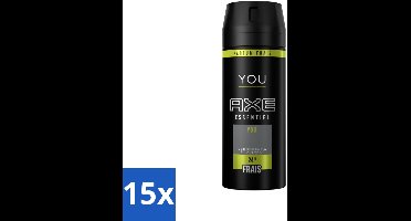 15 x Axe - Deodorant Bodyspray - 24hrs Fresh - You Essentiel - 150 ml - Deodorant Bodyspray - Frisheid - Lichaamsgeur - Langdurige Bescherming - Mannelijke Geur