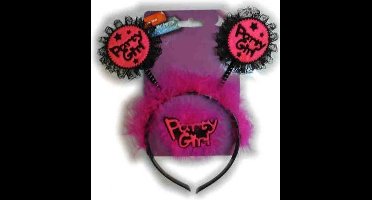 Diadeem met button PARTY GIRL vrijgezellenfeest