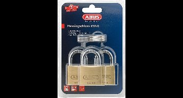 Abus-set van 3 gelijksluitende messing hangsloten 45/40