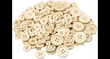Houten Knopen, d: 8-23 mm, 440 assorti