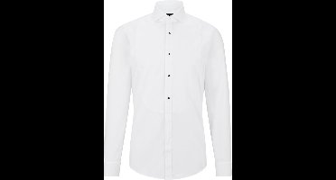 BOSS Hank slim fit smoking overhemd - popeline - wit - Strijkvriendelijk - Boordmaat: 40