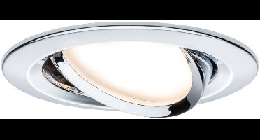 LED-inbouwlamp Nova Plus Coin Enkele lamp zwenkbaar rond 84mm 50° Coin 6W 470lm 230V dimbaar 2700K Chroom