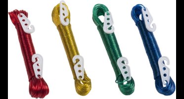 Lifetime Clean Waslijn - 20 meter - PVC - rood - drooglijn / waslijndraad - wasgoed ophangen - met 2 haakjes