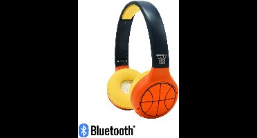 2 in 1 Bluetooth® en bedrade comfortabele opvouwbare hoofdtelefoon met veilige volumebegrenzing Basketbal ontwerp