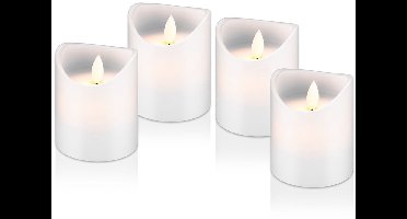 Goobay Set of 4 LED Real Wax Candles, white, incl. 12x AAA (LR03)