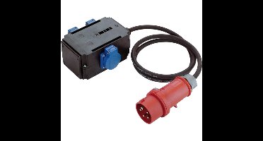 BACHMANN CEE-Adapter 16A 1 Fase, 3x geaard stopcontact IP44 1,5m