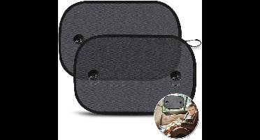 ApexArte® Zonnescherm Auto - Zonnescherm voor Zijruit Bescherming Baby en Kind - Zwart