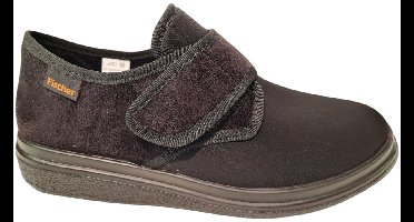 Fischer Unisex Zwarte Pantoffel Met Stretch Diabetisch - Zwart - 46