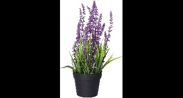 Everlands Lavendel kunstplant in pot - licht paars - D15 x H30 cm