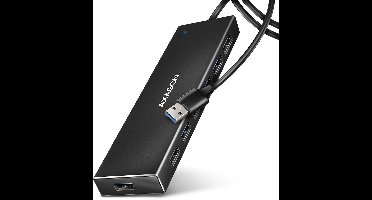 AXAGON HUE-F7A 7x USB 3.2 Gen 1 ALU FLAT hub, micro USB power IN, 1m USB-A cable