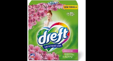 Dreft Poeder Wasmiddel Touch Pink 40 wasbeurten - 2,6 kg