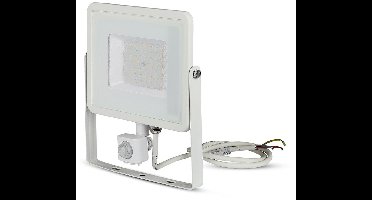 V-TAC VT-50-S-W LED Draaibare Schijnwerper - Samsung - PIR Sensor - IP65 Waterdicht - Wit - 50W - 4000 Lumen - 3000K