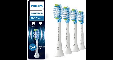 Philips Sonicare Premium Plaque Defence C3 – Opzetborstels voor Elektrische Tandenborstel – Wit – Verpakking van 4 - Tandplakverwijdering HX9044/87