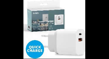 FlinQ 18W USB C Adapter oplader - Snellader - adapter usb - adapter universeel - Wit