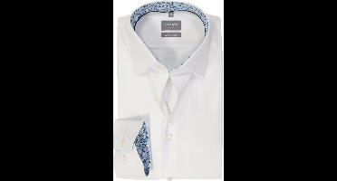 OLYMP comfort fit overhemd - twill - wit - Strijkvriendelijk - Boordmaat: 41
