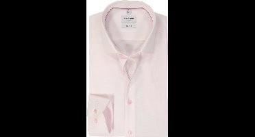 OLYMP Level 5 body fit overhemd - structuur - roze - Strijkvriendelijk - Boordmaat: 38