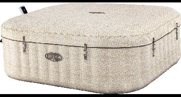 Lay-Z-Spa 2.01mx2.01mx71cm Rome MaxHold EnergySense UltraFit Smart AirJet 7 Sand Marble Square - 40% minder energieverbruik - Geschikt voor 5-7 personen - Afmetingen buitenkant: L201 x B201 x H71 cm