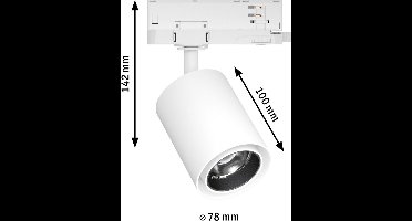 Paulmann 96568 ProRail3 LED-railspot Kratos 50° 1050lm 9W 4000K 230V Wit railsysteem