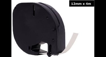 Labeltape Quantore 91201 12mmx4m kunststof zwart op wit | 360 stuks