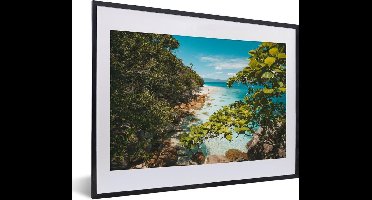 Fotolijst incl. Poster - Groot Barrièrerif bij het Fitzroy eiland - 40x30 cm - Posterlijst