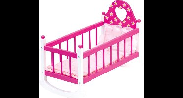 Bino Poppenwieg Meisjes 57 X 29 X 26 Cm Hout Roze 2-delig