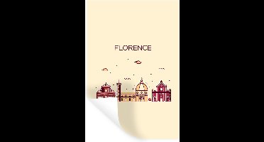Muurstickers - Sticker Folie - Florence - Italië - Skyline - 20x30 cm - Plakfolie - Muurstickers Kinderkamer - Zelfklevend Behang - Zelfklevend behangpapier - Stickerfolie