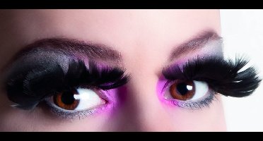 Boland - Zwarte nepwimpers met veren - Schmink > Valse wimpers