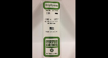 Evergreen Modelbouwdecoratie - 136 Strip 0,8mmX3,2mmX35cm - 10 stuks Styreen