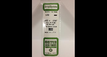 Evergreen Modelbouwdecoratie - 149 Strip 1,0mmX6,4mmX35cm -10 stuks Styreen