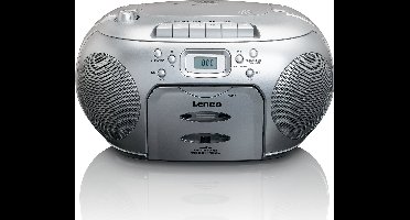 Lenco SCD-420SI - Draagbare radio CD speler met MP3 optie en koptelefoon - Zilver
