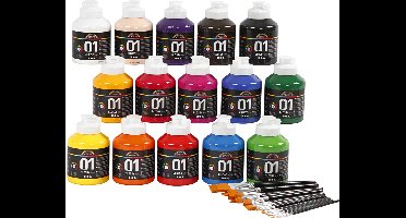 Acrylverf Glossy, diverse kleuren, 1 set