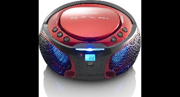 Lenco SCD-550RD - Draagbare radio met Bluetooth® en LED verlichting - Rood