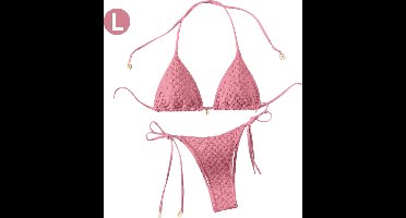 Bovista Bikini Dames - Meisjes Bikini - Badpak - Push Up - Vrouwen Badkleding - Zwemmen - Sexy Set - Top & Broekje - Roze - Maat L