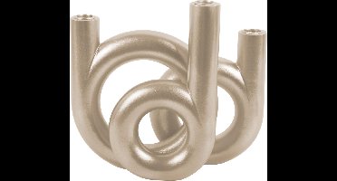 Present Time Kandelaar Rings Medium - Goud - 18x12x20cm - Scandinavisch - Polyresin - Moederdag - Moederdag cadeautje - Moederdag cadeau voor mama