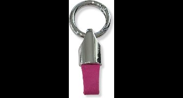 Luxe Sleutelhanger, Leren & Metaal Sleutelhanger, Kunstleer, Zilver - Roze