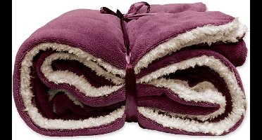 D- Unique Living - Lars Coral Fleece/suede Plaid 150x200cm Pomegranate