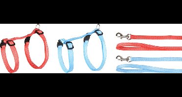 Flamingo Kittenharnas + Lijn Aiwa - Kattentuigje - Assorti 15-25cm 10mm