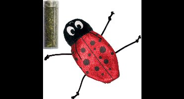 Kong Refillables Ladybug - Kattenspeelgoed - Rood Zwart Met Catnip