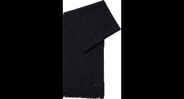 Hugo Boss - Sjaal - zwart - van verantwoorde scheerwol met raschelstructuur - heren
