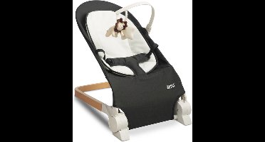 Pine Baby Bouncer Zwart - Wipstoel - Babystoel Voor Aan Tafel - Baby Stoeltje Zitten Voor Thuis - Verstelbare Babyrelax - Baby Rocker