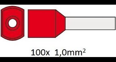 Cimco 18 2466 Dubbele adereindhulzen 1 mm² Deels geïsoleerd Rood 100 stuk(s)