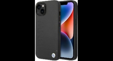 BMW Signature Leather Back Case (MagSafe Compatible) - Geschikt voor Apple iPhone 14 Plus (6.7") - Zwart