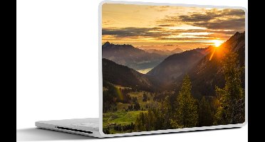 Laptop sticker - 13.3 inch - Alpen - Berg - Zon - 31x22,5cm - Laptopstickers - Laptop skin - Cover